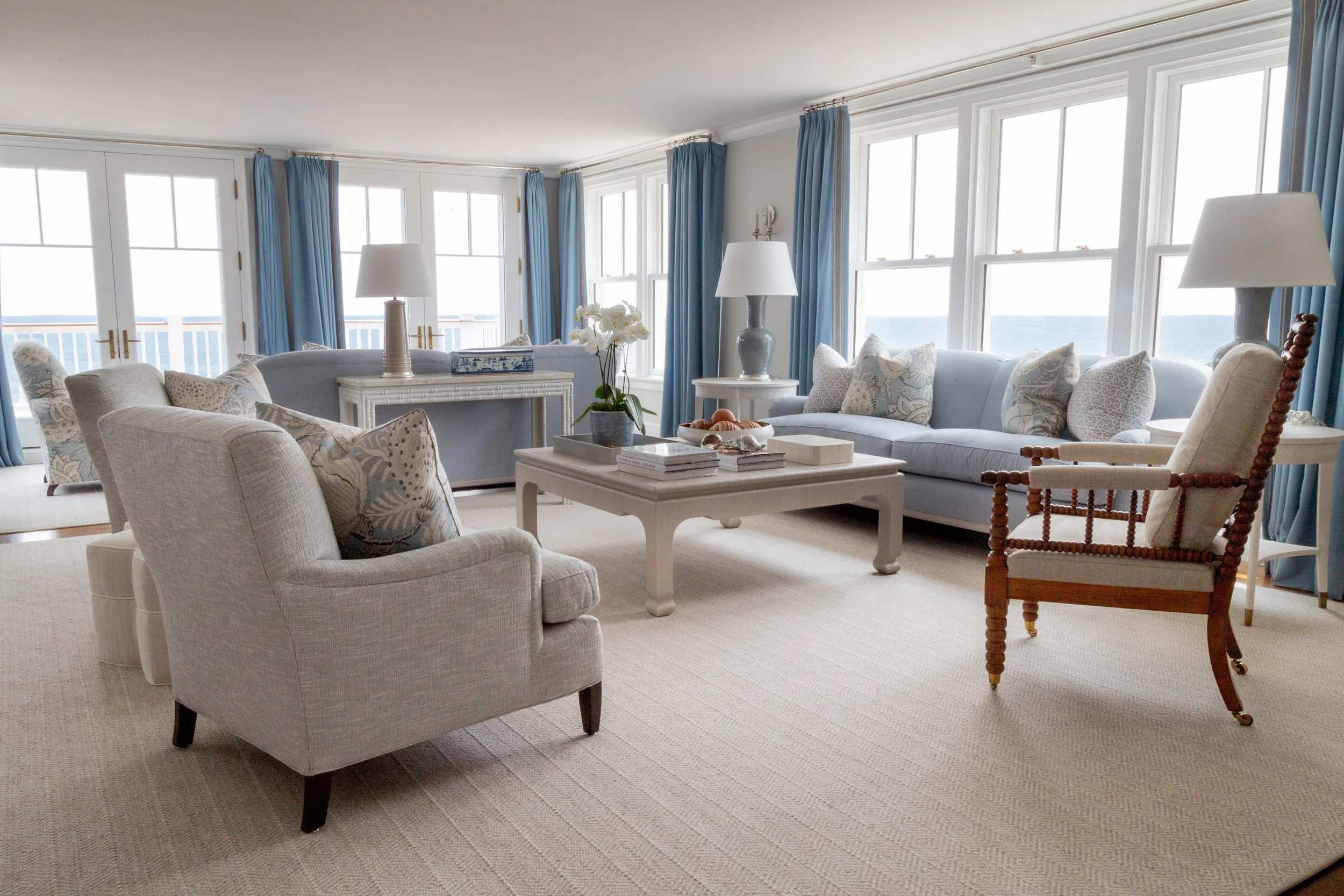 Watch Hill Coastal Residence — light-filled living room with ocean views